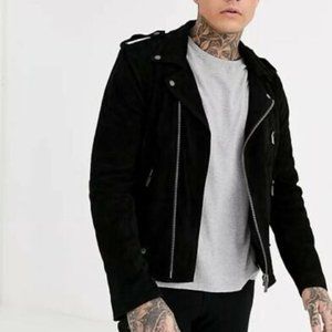 Men's Real Leather Suede Premium Biker Jacker M - Very Rare